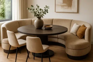 Een uitnodigende eetervaring met ronde eetbanken