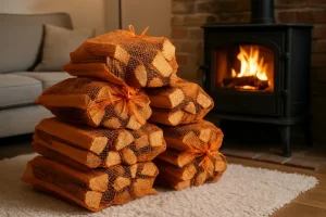 Het gemak van haardhout van HoutjeWarm