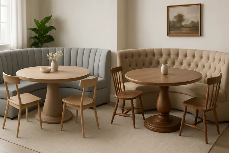 Verschillende stijlen eetbanken